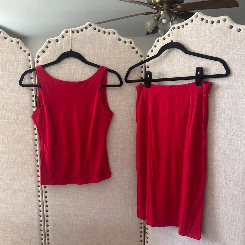 Moda International 2 Piece Red Skirt Set